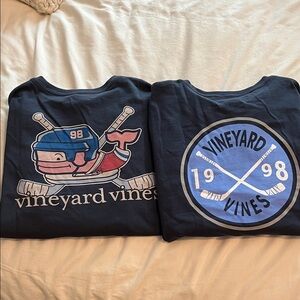 Vineyard Vines Navy Hockey Graphic Tees (2)